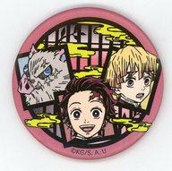 [Used] Badge Pins Kamado Tanjiro, Agatsuma Zenitsu, and Hashibira Inosuke "Demon Slayer Paper Cutting Series Washi Can Badge" Jump Shop Limited