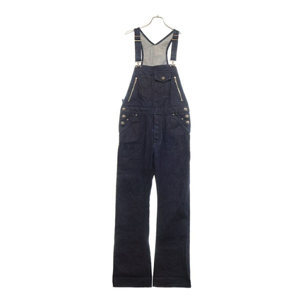 CHROME HEARTS Size: M OVERALL Cross Ball Button Denim Overalls All-in-One Indigo [Used] [Condition B] [Color Blue] [Store Harajuku]