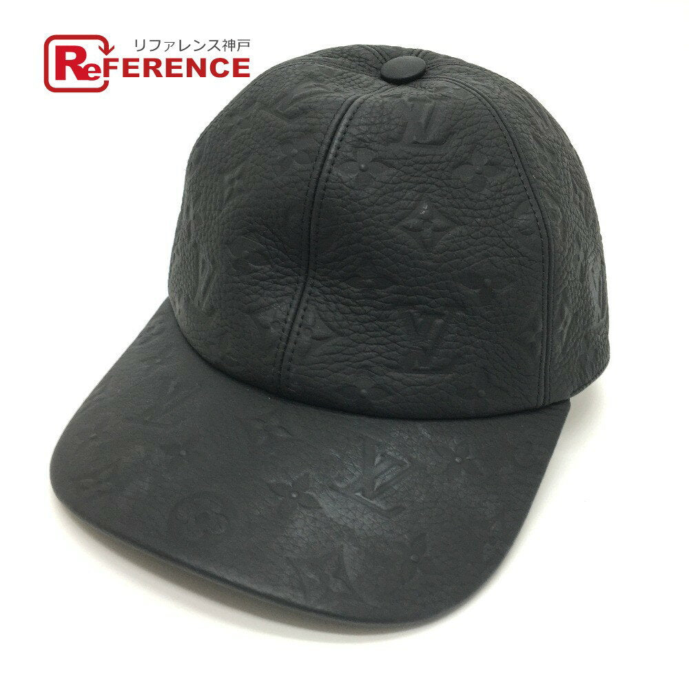 Gorra de piel de becerro negra LOUIS VUITTON MP2605 Monogram Casquette 1.1 para hombre [usada]