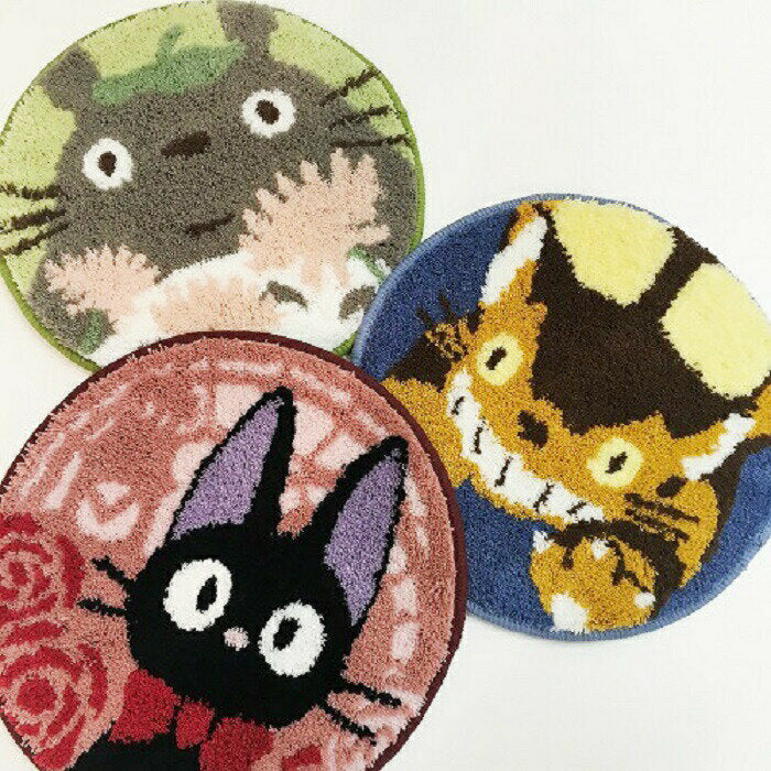 [Free Shipping] Totoro Cat Bass Gigi Chair Pad Chair Mat Sofa Mat with Anti-slip Studio Ghibli Kiki's Delivery Service Chair Safe Duvet Entrance Mat Round Round Rug Mat Accent Mat