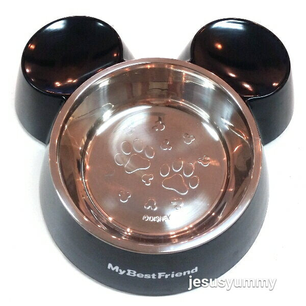 Pet tableware, bowl, bait holder, plate, Mickey, black, Tokyo Disney Resort, souvenir [DISNEY]