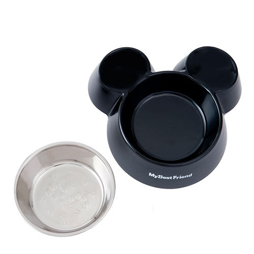 Vajilla para mascotas, cuenco, porta cebo, plato, Mickey, negro, Tokyo Disney Resort, souvenir [DISNEY]