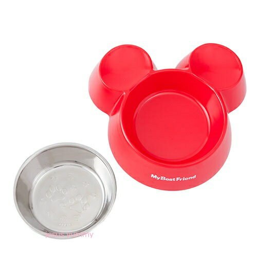 Pet tableware, bowl, bait holder, plate, Mickey, red, Tokyo Disney Resort, souvenir [DISNEY]