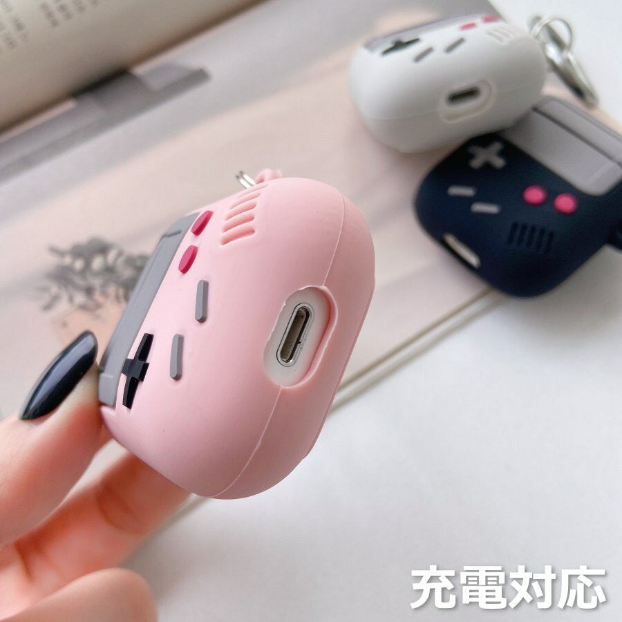 AirPods case, game console, airpods pro case, silicone, airpods cover, cool, earphone case, charging compatible, earphone cover, airpods case, 1st generation, 2nd generation, 3rd generation, game boy earphone accessory