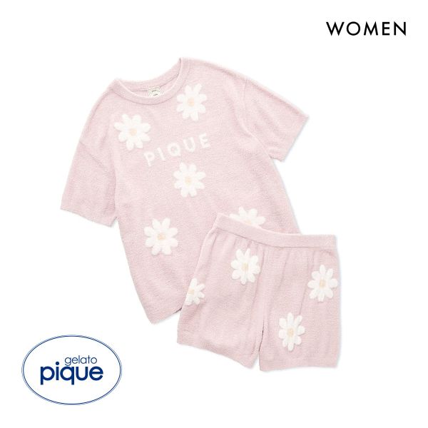 Gelato Pique Women's Smooth Daisy Jacquard Pullover & Shorts Set Gelato Pique Pajamas gelato pique