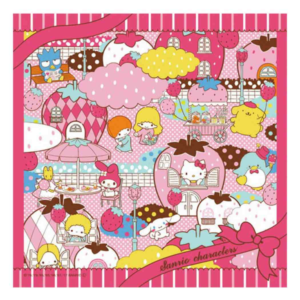 Sanrio Characters Handkerchief Handkerchief B Stripe Pink Sanrio Bambina Preparation Goods Character Goods Mail-order Cinema Collection