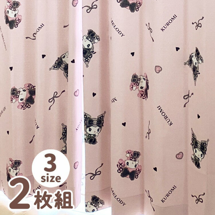 Kuromi & My Melody Midnight Melochrome Set of 2 Blackout Curtains Grade 2 Blackout [Size 3] Width 100 Length 135 Length 178 Length 200 Washable Washable Princess Princess Character Sanriozone Cute Cute (�