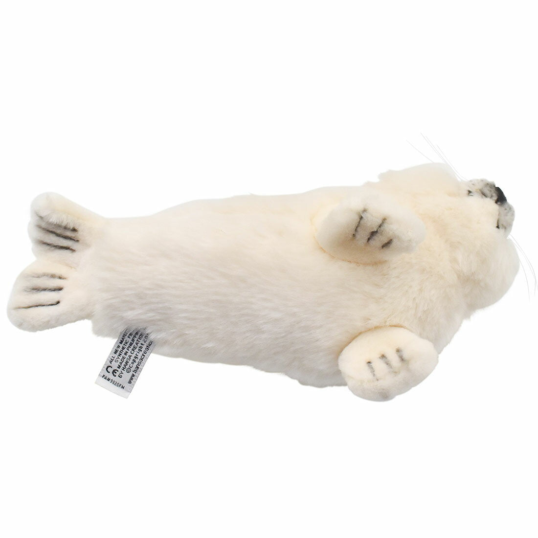 HANSA 3767 White Seal 29 L29 (cm) Plush toy Hansa Christmas Birthday Present Animal Dog Cat Bird Rabbit Penguin Animal Figurine Doll Figure KOESEN Large Mascot Life-sized Large