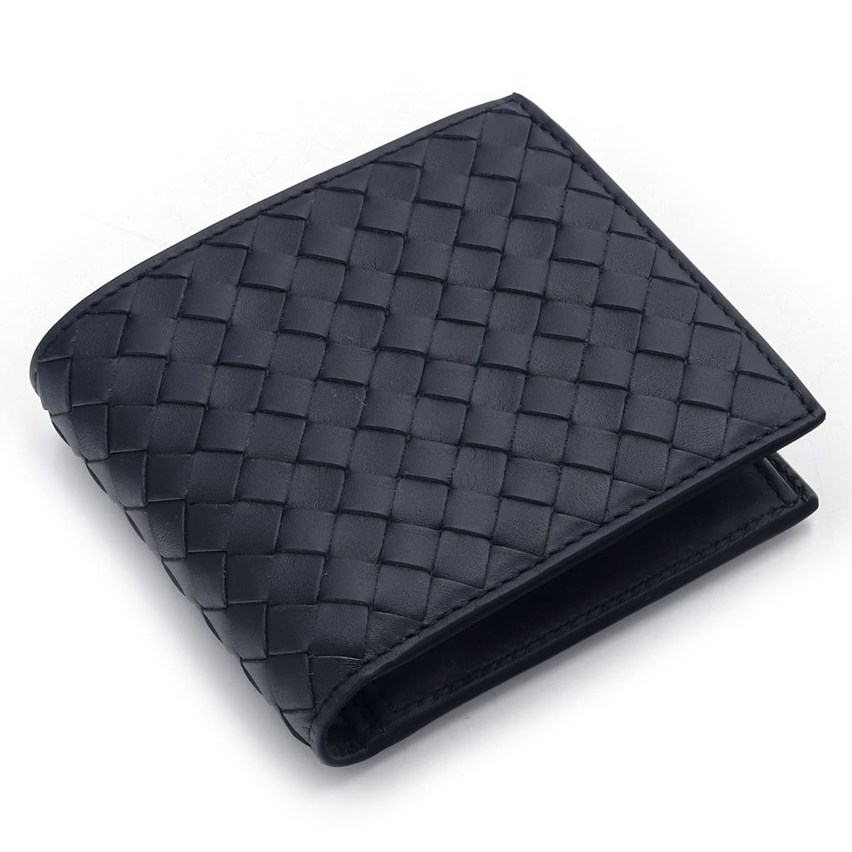 [Name engraving] Bottega wallet for men, bi-fold brand, Bottega Veneta, bi-fold wallet, bottega veneta, genuine leather, dark navy, classic blue, 193642, V4651, 8838, Bottega Veneta, engraved