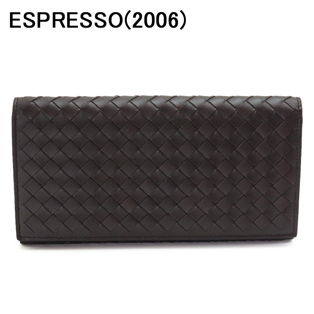 Cartera larga Bottega Veneta para hombre 156819 V4651 Cartera con solapa de doble pliegue y malla trenzada de cuero BOTTEGA VENETA