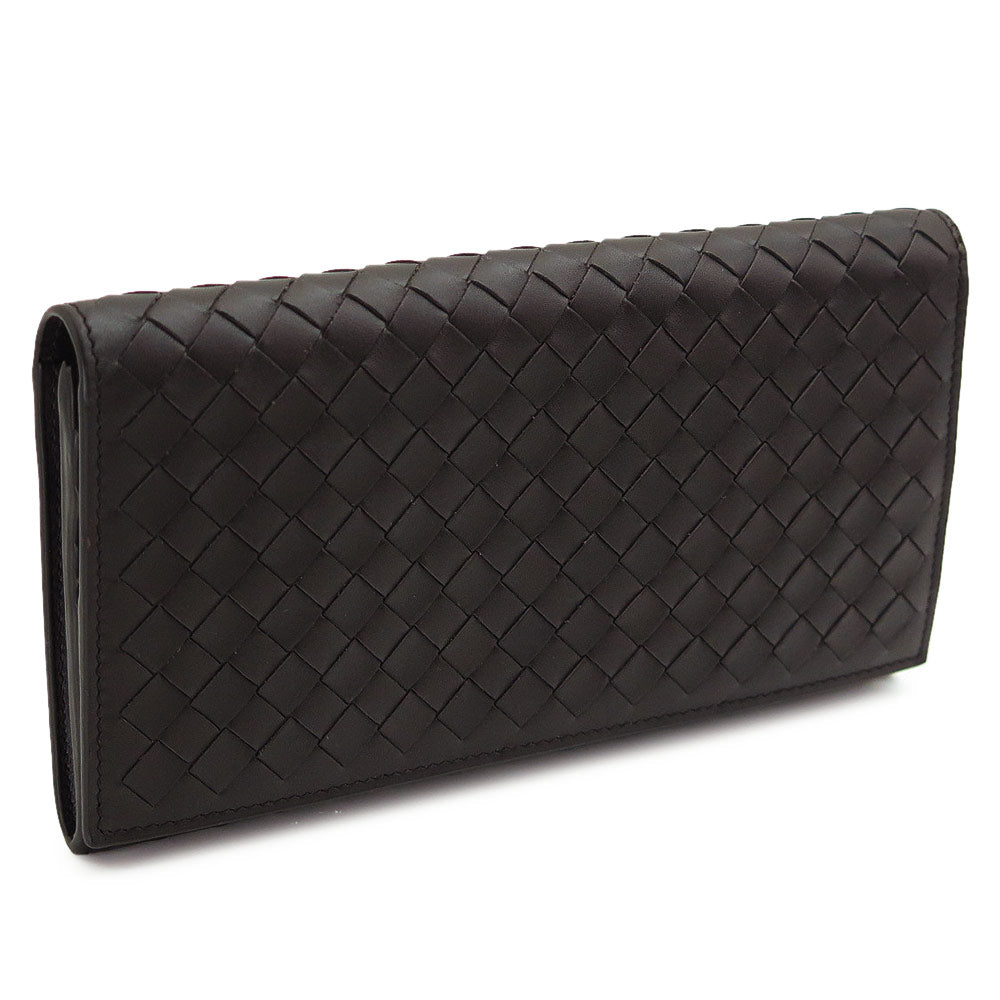 Cartera larga Bottega Veneta para hombre 156819 V4651 Cartera con solapa de doble pliegue y malla trenzada de cuero BOTTEGA VENETA