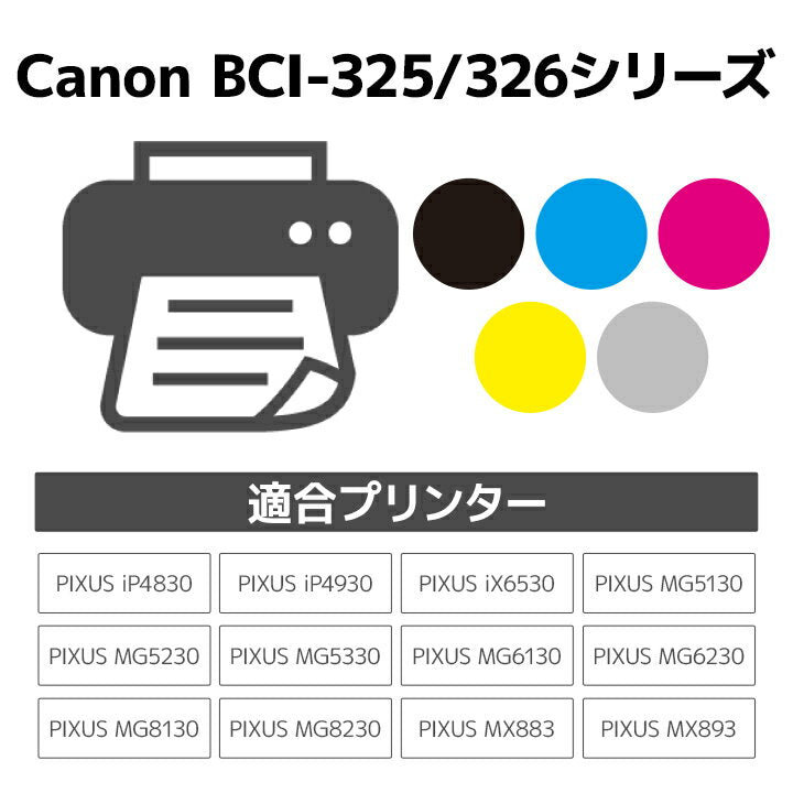 Ink Canon BCI-326+325/5MP 5-color multi-pack compatible Jit recycled ink cartridge [30rc] [r40c] [LO]