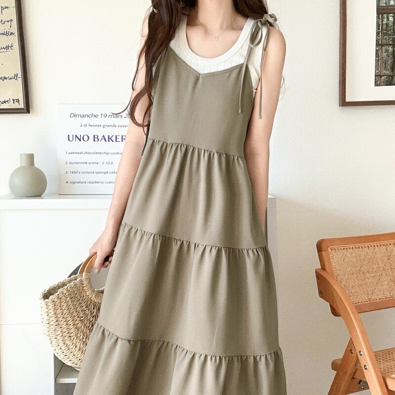 ＼ Now, when you buy in bulk, you can get a coupon for up to 25% off. 33% off 3,999 yen / Free shipping, women's front and back, 2-way, 3-tier tiered camisole dress, UV protection, machine washable, spring, summer, 2024ss