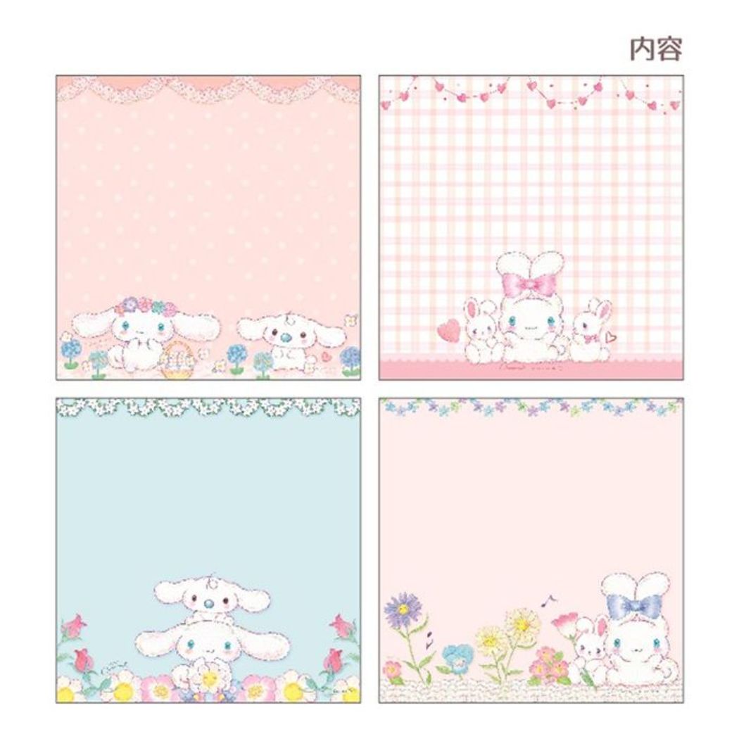 Cinnamoroll Takei Miki Notepad Memopad Pastel Bouquet New School Sanrio Close Pin Collaboration Stationery New Semester Preparation Stationery Girly Illustration Goods Mail-Can be Cinema Collectible