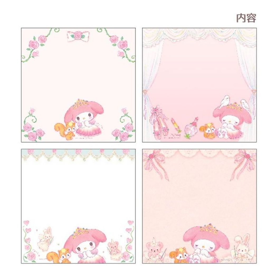 My Melody Takei Miki Notepad Memopad Fairy Hen Princess New School Sanrio Close Pin Collaboration Stationery New Semester Preparation Stationery Girly Illustration Goods Mail-Can be Cinema Collection