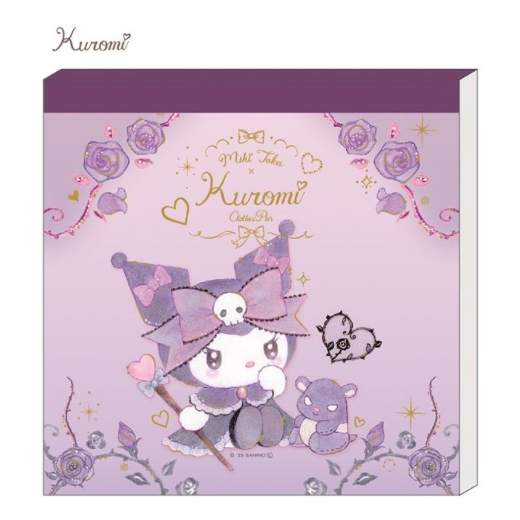 Kuromi Takei Miki Notepad Memopad Dark feminine New school Sanrio Close Pin Collaboration Stationery New school preparation stationery Girly illustration goods Mail delivery available Cinema collection