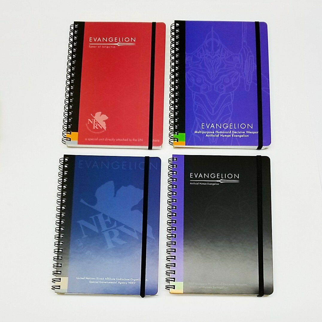 [Mail delivery available] Set of 2 types Evangelion B6 Ring Note 5mm grid EVANGELION NERV Red & Unit-1 Purple NERV Navy & Unit-1 Black M Plan