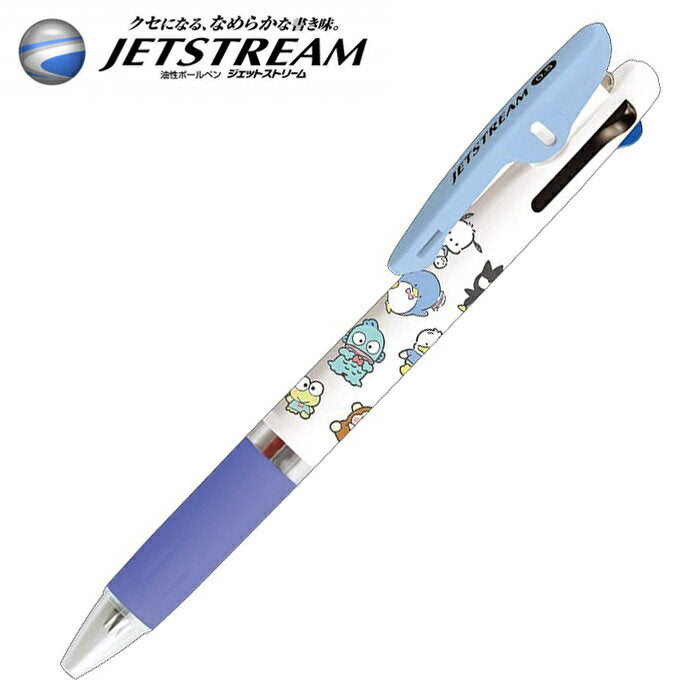 Bolígrafo Jetstream de 3 colores con personajes de Sanrio de 0,5 mm, rojo, azul y negro, Sanrio All-star Blue, Kamio Japan, JETSTREAM, Mitsubishi Pencil, Utensilios de escritura, Artículos de bolígrafo