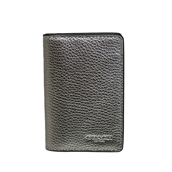 Coach Men's Wallet COACH Folding Wallet Leather ID Wallet Card Case CP200 QBWFX Silver MMM