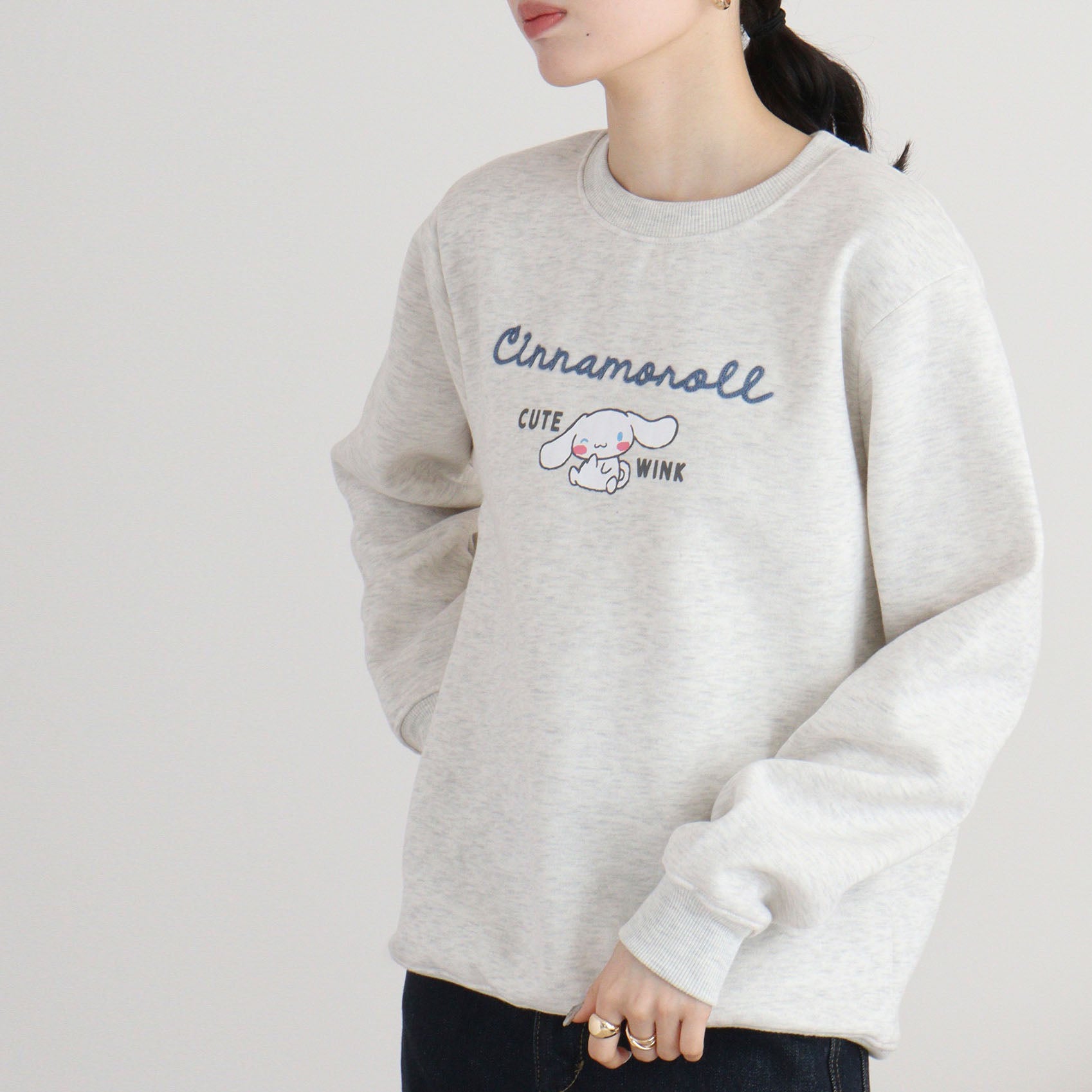 Sudadera Cinnamoroll con forro polar y estampado de personajes de Sanrio bordado para hombre y mujer