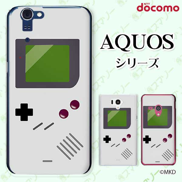 docomo case [AQUOS sense7 SH-53C / R7 SH-52C / wish2 SH-51C / sense6 SH-54B / R6 SH-51B / sense5G SH-53A] Game Boy Retro Gray Cool Hard Case Cover Docomo Aquas Smartphone Case