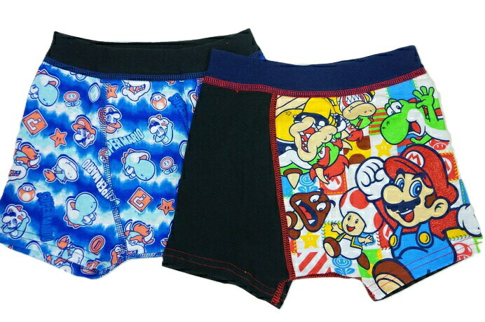 BANDAI Super Mario Kids Boxer Shorts Front Closed Premium Chara Furu Inner 35715 (Deluxe Edition with Glitter, All-over Pattern)