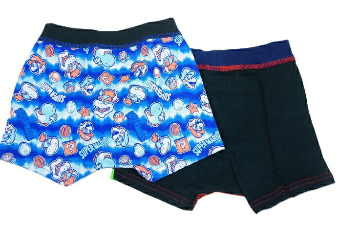 BANDAI Super Mario Kids Boxer Shorts Front Closed Premium Chara Furu Inner 35715 (Deluxe Edition with Glitter, All-over Pattern)