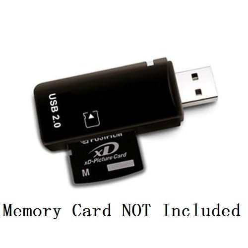 eTECH USB2.0 Black Color High Speed xD Memory Card Reader Compatible with Olympus and Fuji XD Picture Card 1GB 2GB