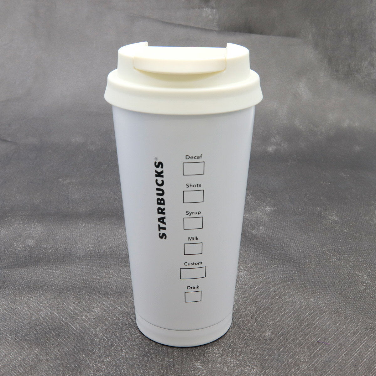 [Grabado de nombre] Vaso Starbucks Grabado de nombre Botella de agua Grabado Starbucks Vaso portátil de acero inoxidable reciclado con el logotipo TOGO Blanco mate 473 ml Café Starbucks inoxidable Cumpleaños