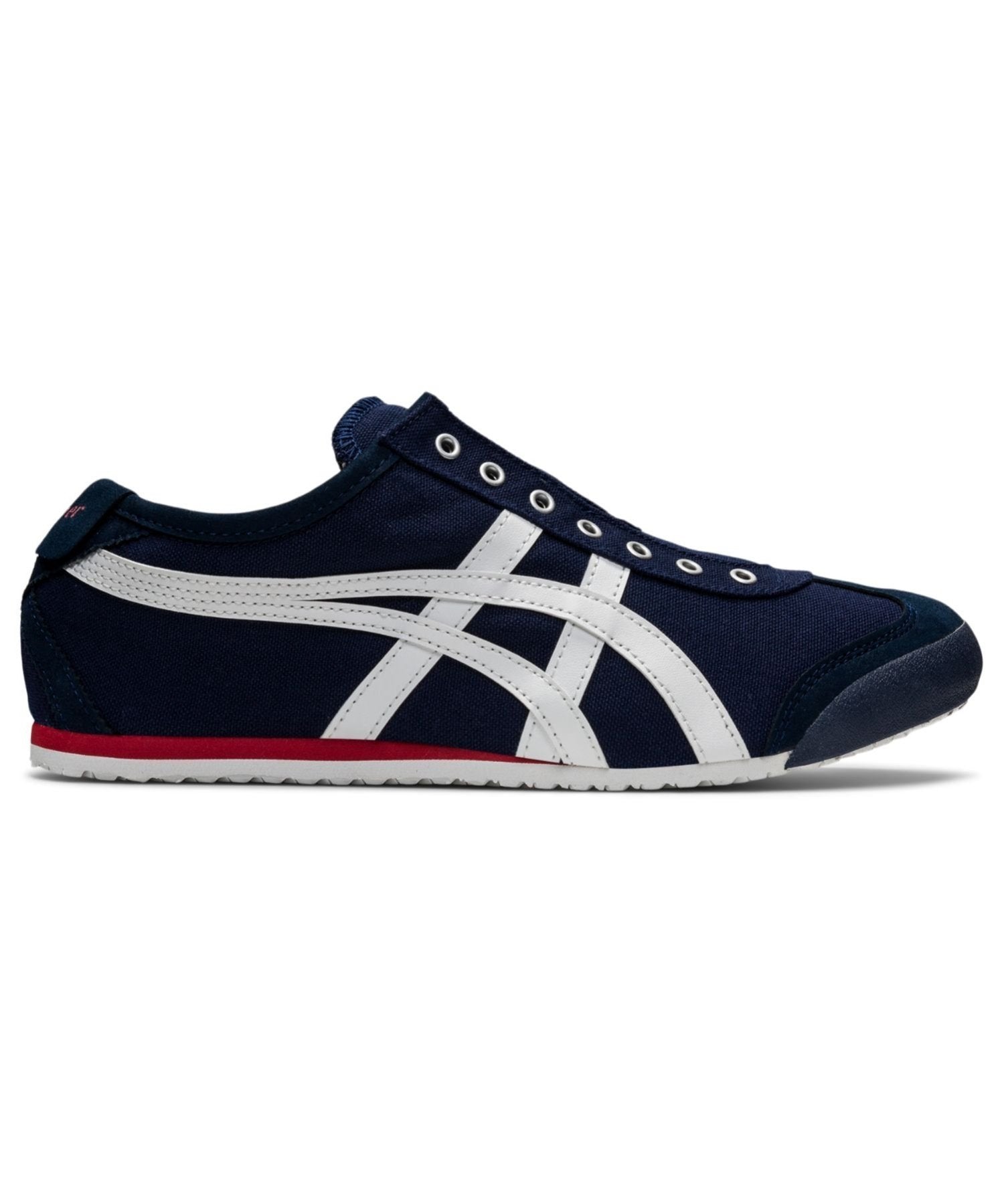 Onitsuka Tiger [Tienda Oficial] MEXICO 66 SLIP-ON Onitsuka Tiger Zapatillas y Zapatos Zapatillas Deportivas Blanco Azul Marino Gris [Envío Gratis]