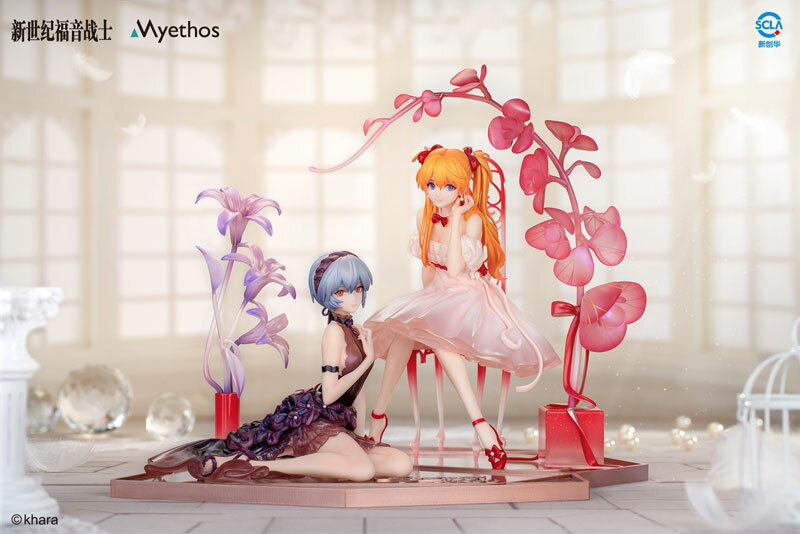 Evangelion Ayanami Rei y Shikinami Asuka Langley Flower Word Ver. Figura completa a escala 1/7 [Myethos] [No se pueden agrupar] [Envío gratuito] [Lanzadas y en stock]