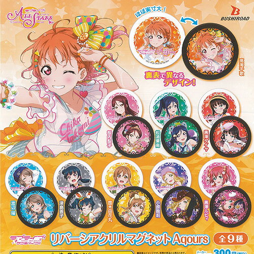 Love Live Sunshine School Idol Project ALL STARS Reversi Acrylic Magnet Aqours All 9 Types Set Bushiroad Gacha Gacha Complete