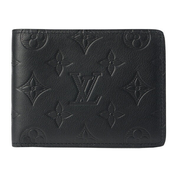 [Applicable for coupons up to 5,000 yen off] Louis Vuitton bi-fold wallet Louis Vuitton Monogram Shadow Leather Portefeuille Multiple M62901 Men's Black