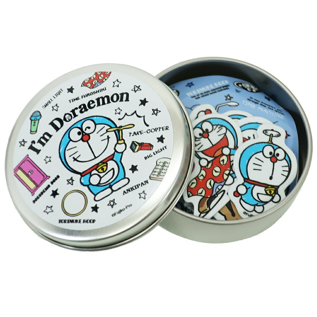 Doraemon canned mini stickers, flakes, stickers, LCC-010, Sanrio General stickers, vinyl stickers, 6 pieces set, small gifts, anime character goods, mail order, cinema collection