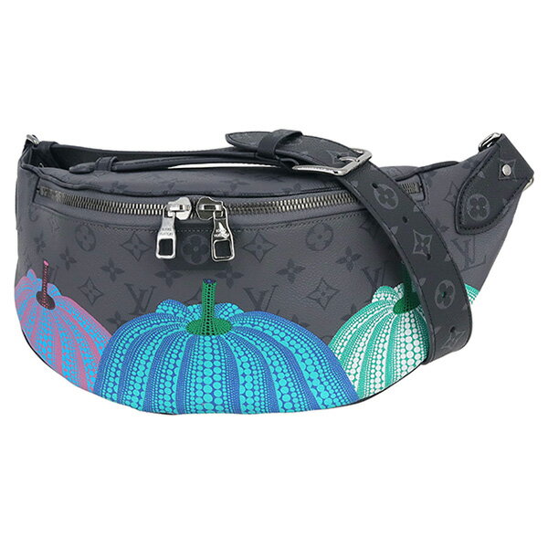 [Unused] Louis Vuitton Body Bag Maxi Bum Bag Kusama Yayoi Monogram Eclipse Reverse Pumpkin Dot Leather Multicolor LOUIS VUITTON Waist Pouch Men's Ladies