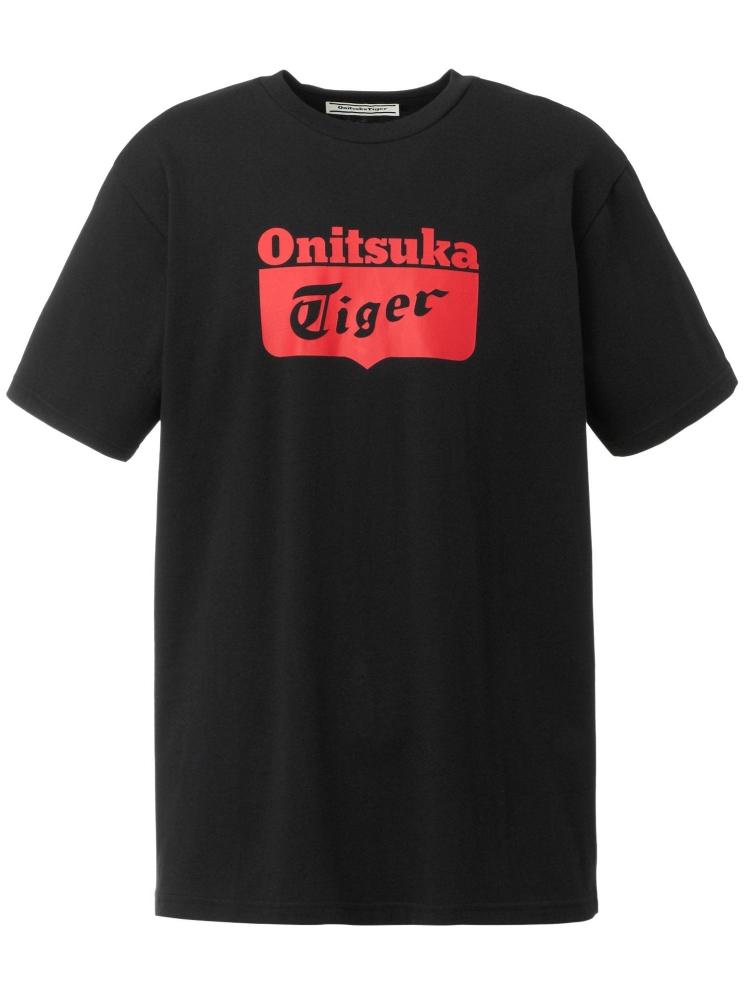 Onitsuka Tiger (U) [Official Shop] LOGO TEE Onitsuka Tiger Tops Cut and Sew T-shirt Black White [Free Shipping]