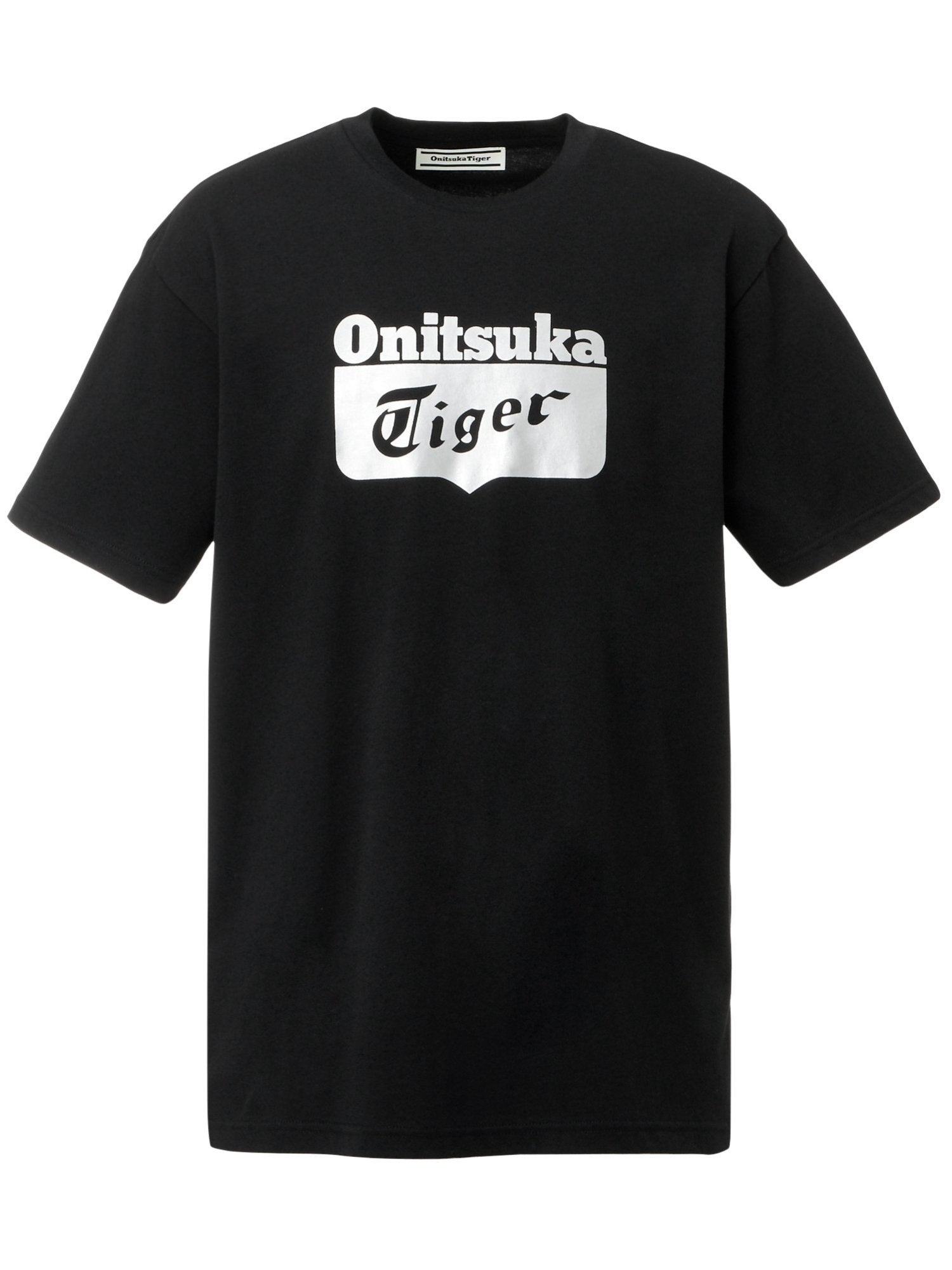 Onitsuka Tiger (U) [Tienda oficial] CAMISETA CON LOGO Onitsuka Tiger Tops Camiseta cortada y cosida Blanca Negra [Envío gratis]