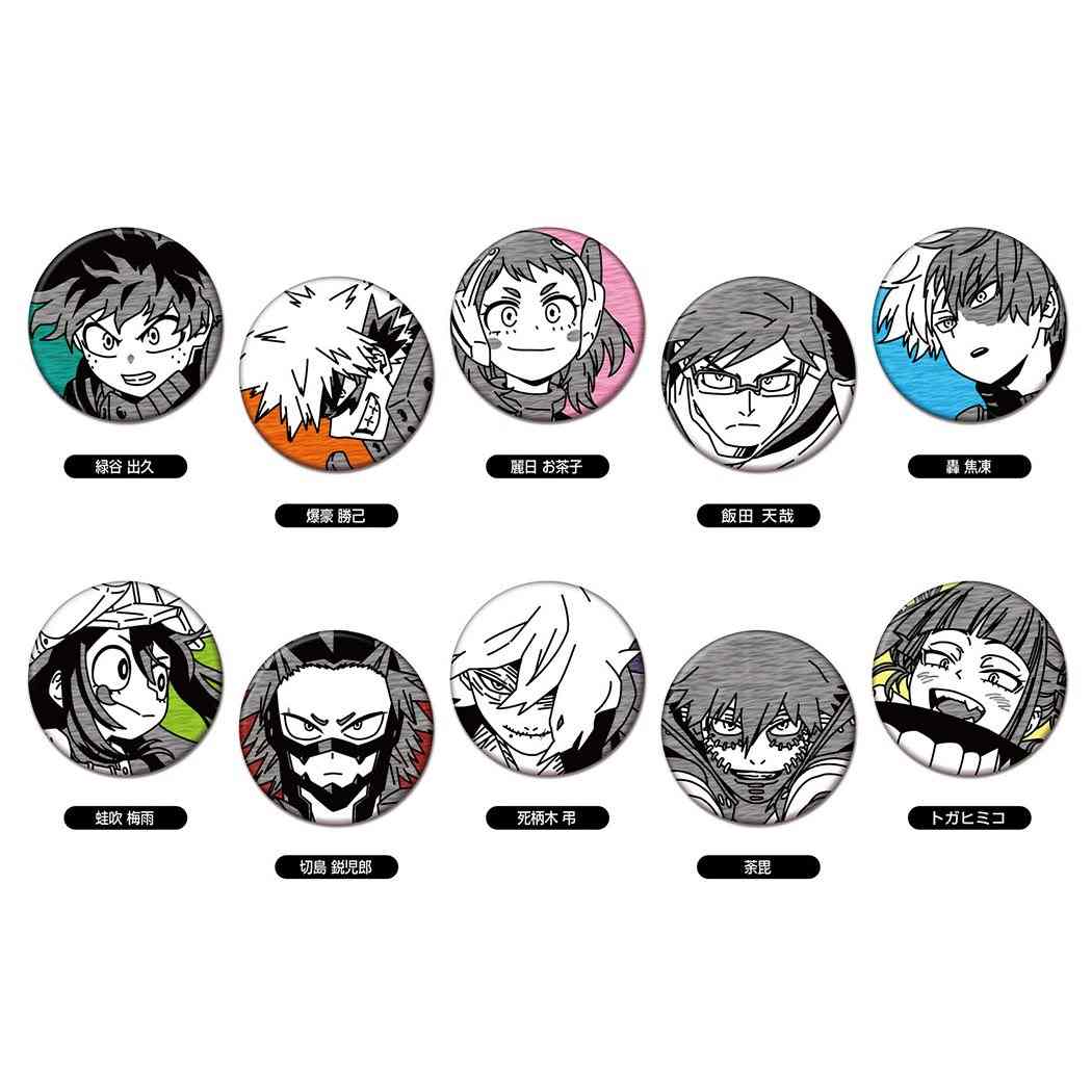 Insignia de lata de My Hero Academia Insignia de lata bordada Insignia de lata 10 tipos Colección de arte de Takara Tomy de Shonen Jump Productos de personajes de anime Productos personalizados por correo Colección de cine