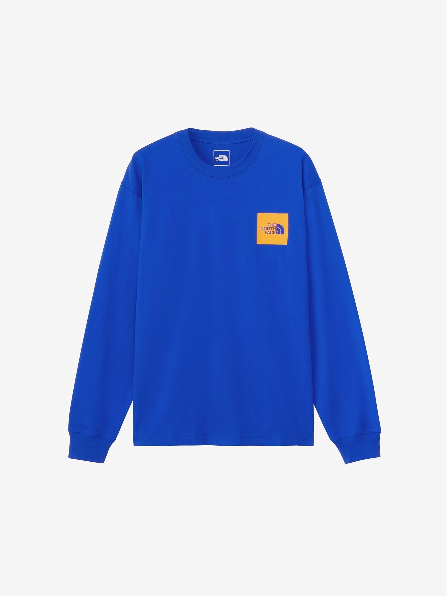 [SALE/30% OFF] THE NORTH FACE Long Sleeve Square Logo Tee (Unisex) The North Face Tops Cut and Sew T-shirt Blue White Gray Black [Free Shipping]