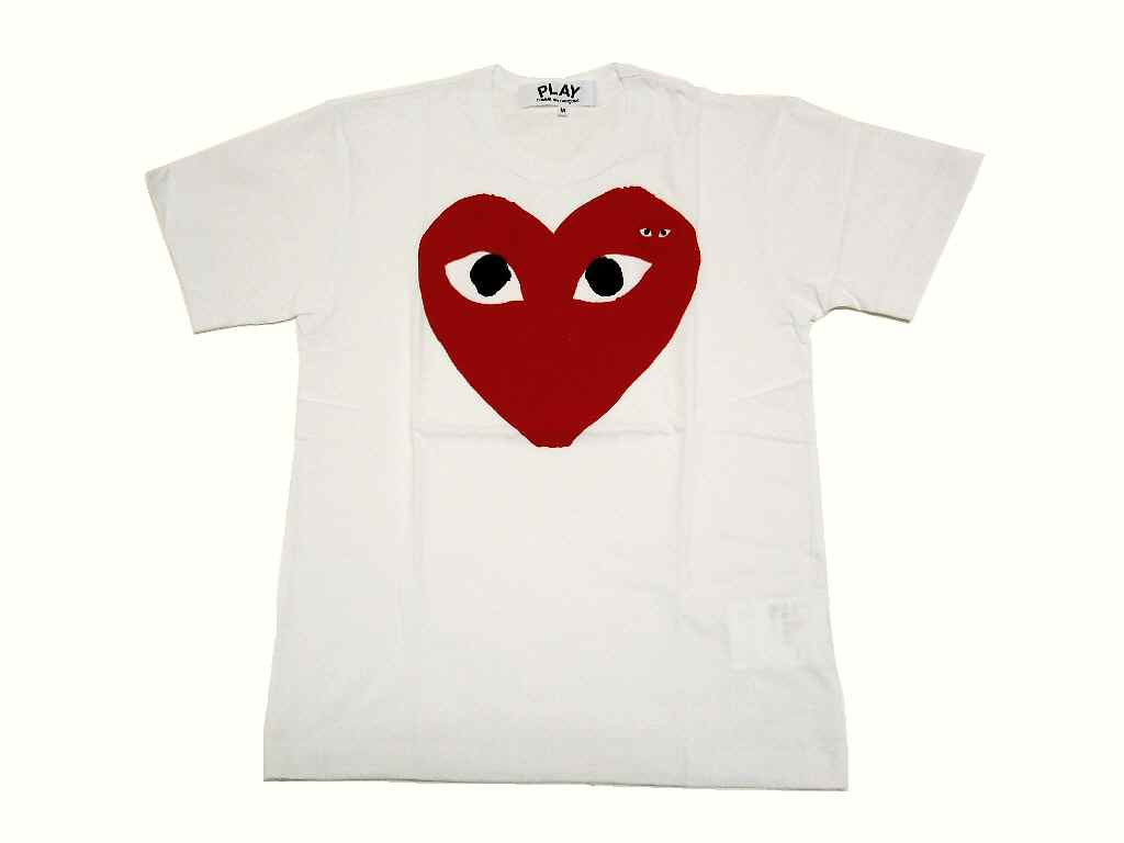 ★Women's size★PLAY COMME des GARCONS "Big Red Heart T-shirt" [LADY'S] [White] [Made in Japan] [New] [AZ-T025]