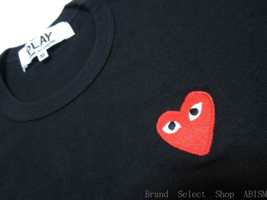 ★Talla de mujer★Camiseta con parche de corazón rojo de PLAY COMME des GARCONS [MUJER] [Negra] [Fabricada en Japón] [Nueva] [AZ-T107]