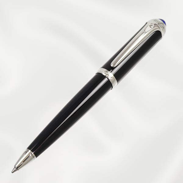 CARTIER OP000208 ROADSTER DE CARTIER BALLPOINT PEN Cartier Roadster de Ballpoint Pen Black Composite Palladium Finish Blue Resin Cabochon