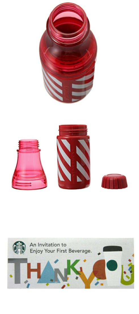 STARBUCKS Starbucks Limited Time ☆ 2015 New Red and White Stripe Holiday Sunny Bottle Shiny Snow Tumbler Starbucks 500ml