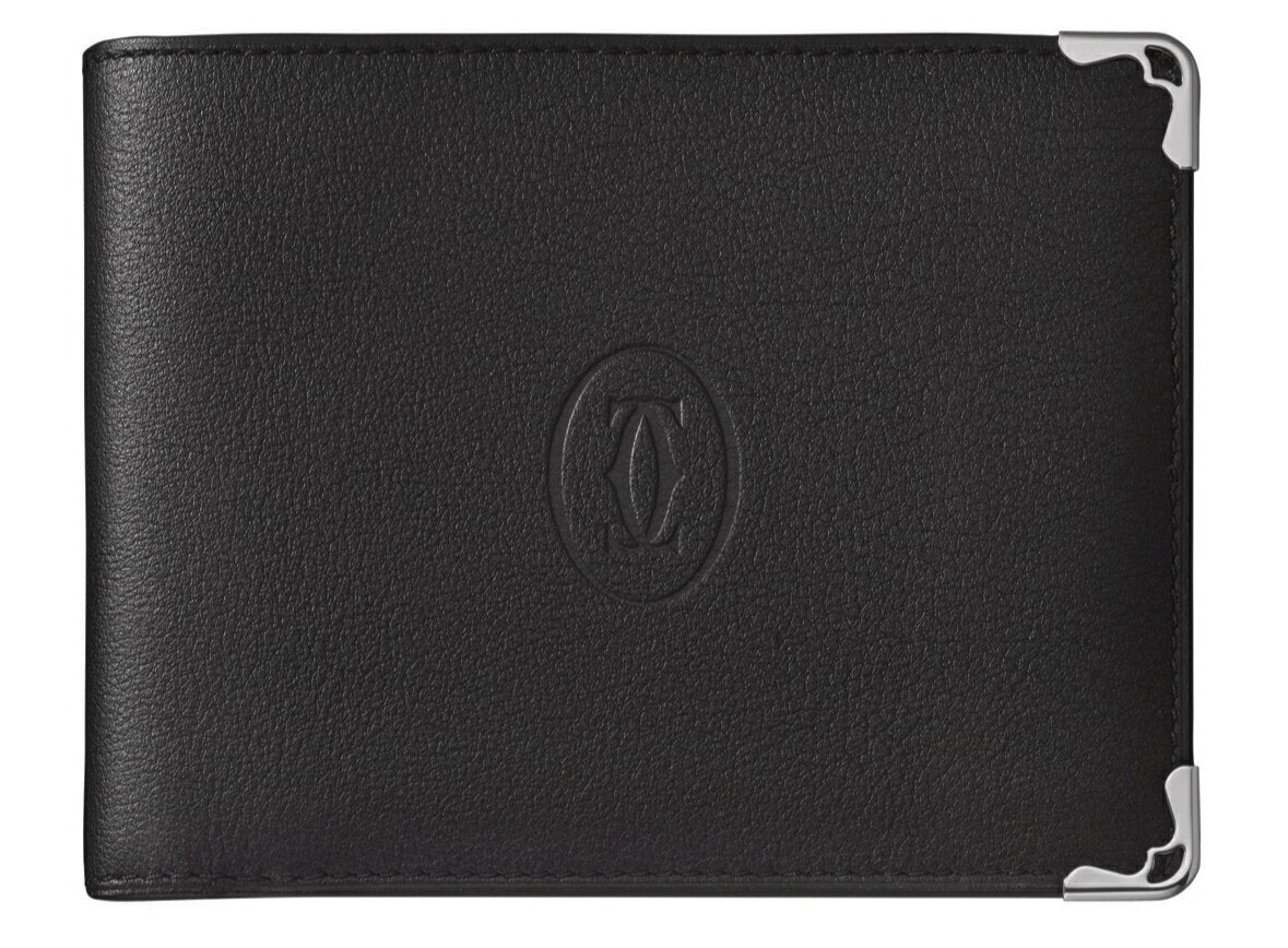 CARTIER L3001369MUST DE CARTIER WALLET Must de Cartier Double-fold coin wallet Calfskin Black x Bordeaux x Silver