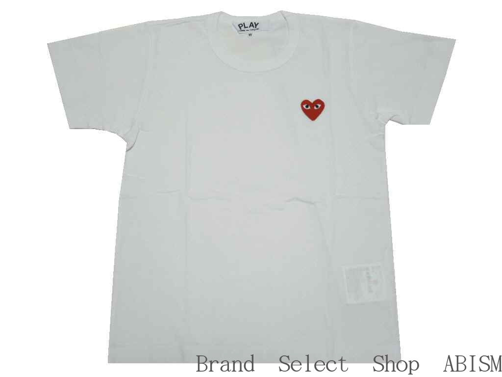 ★Women's size★PLAY COMME des GARCONS "Red Heart Patch T-Shirt" [LADY'S] [White] [Made in Japan] [New] [AZ-T107]