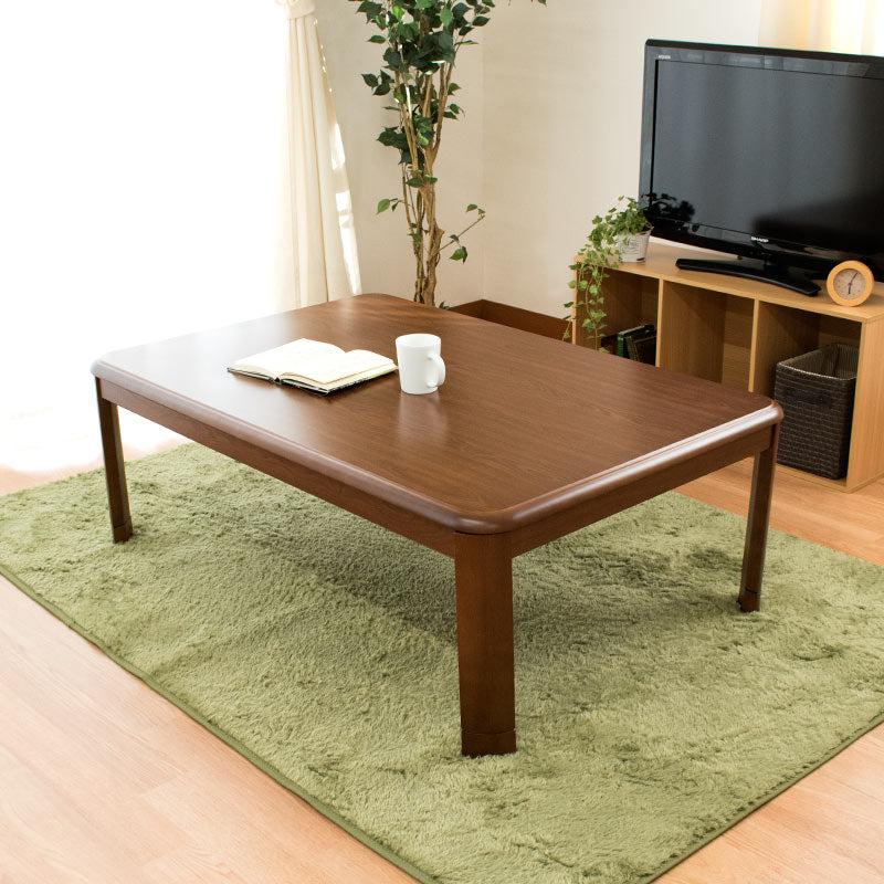 Kotatsu table set, microfiber, reversible, plain, rectangular, "Furniture-style Kotatsu body 80 x 120cm" + "Kotatsu comforter 185 x 235cm Micro MUJI x MUJI" Our limited edition, wooden, wood grain table, thin