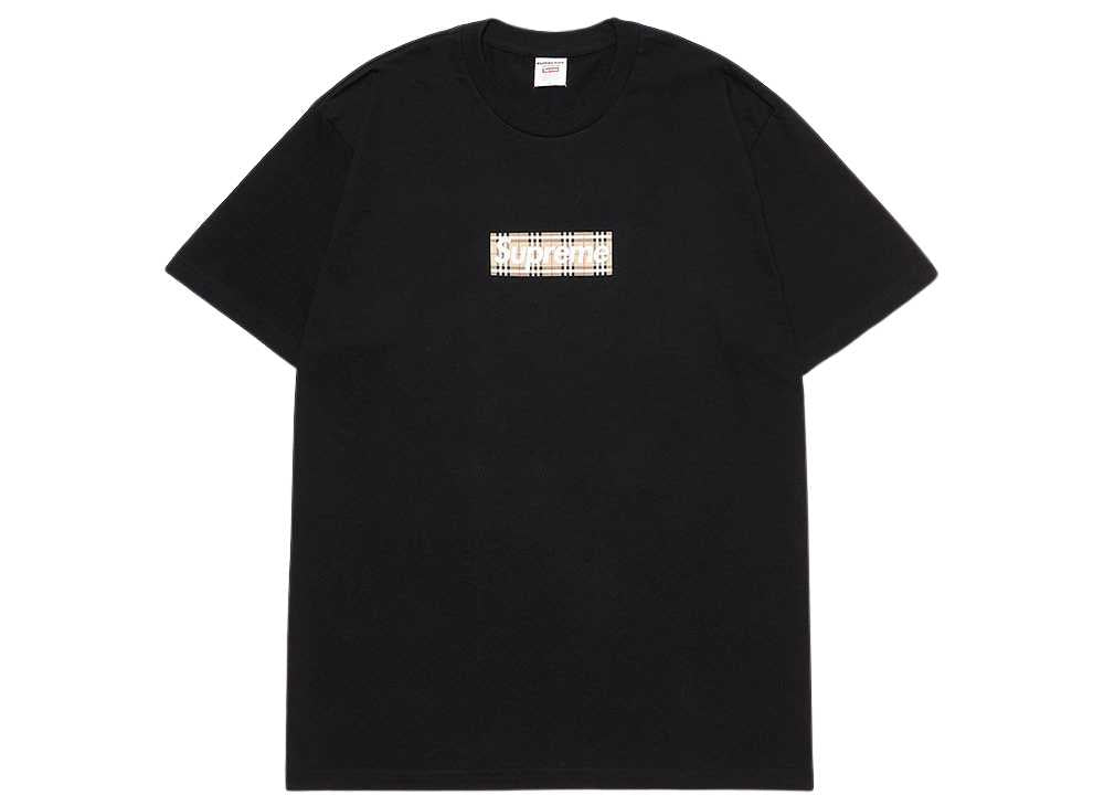 Supreme / Burberry Box Logo Tee Black Supreme Burberry Box Logo T-shirt Black [Used] New and Used