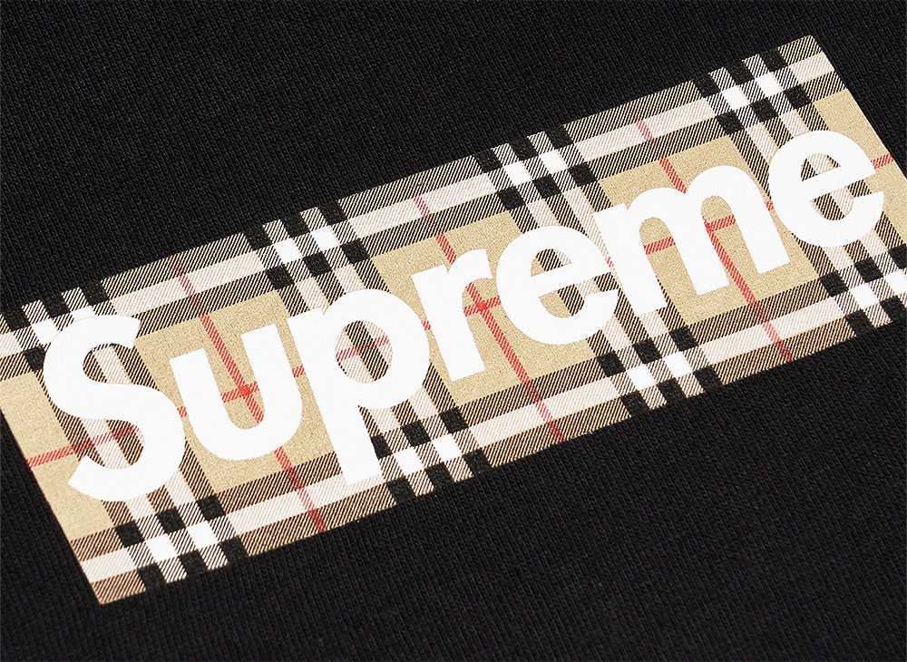 Supreme / Burberry Box Logo Tee Black Supreme Burberry Box Logo T-shirt Black [Used] New and Used