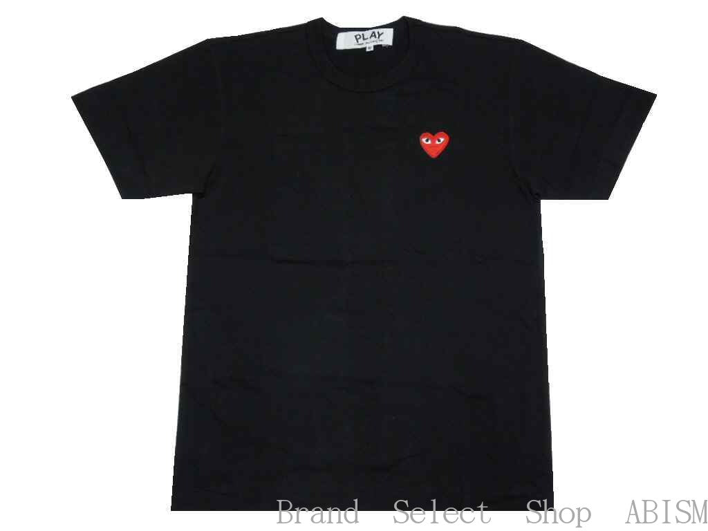 ★Men's size★PLAY COMME des GARCONS "Red Heart Patch T-Shirt" [MEN'S] [Black] [Made in Japan] [New] [AZ-T108]