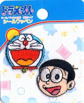 Character embroidery patch Doraemon & Nobita (small size) (Character patch Applique iron embroidery cute stylish mark Kids Children Children Boys Girls Entrance